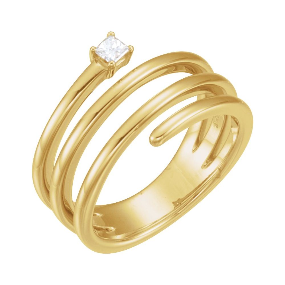 Diamond Freeform Ring – 14K Solid Gold + 1/10 CT