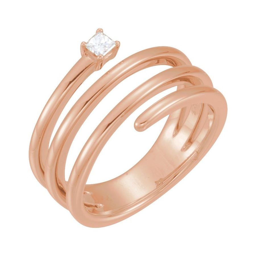 Diamond Freeform Ring – 14K Solid Gold + 1/10 CT