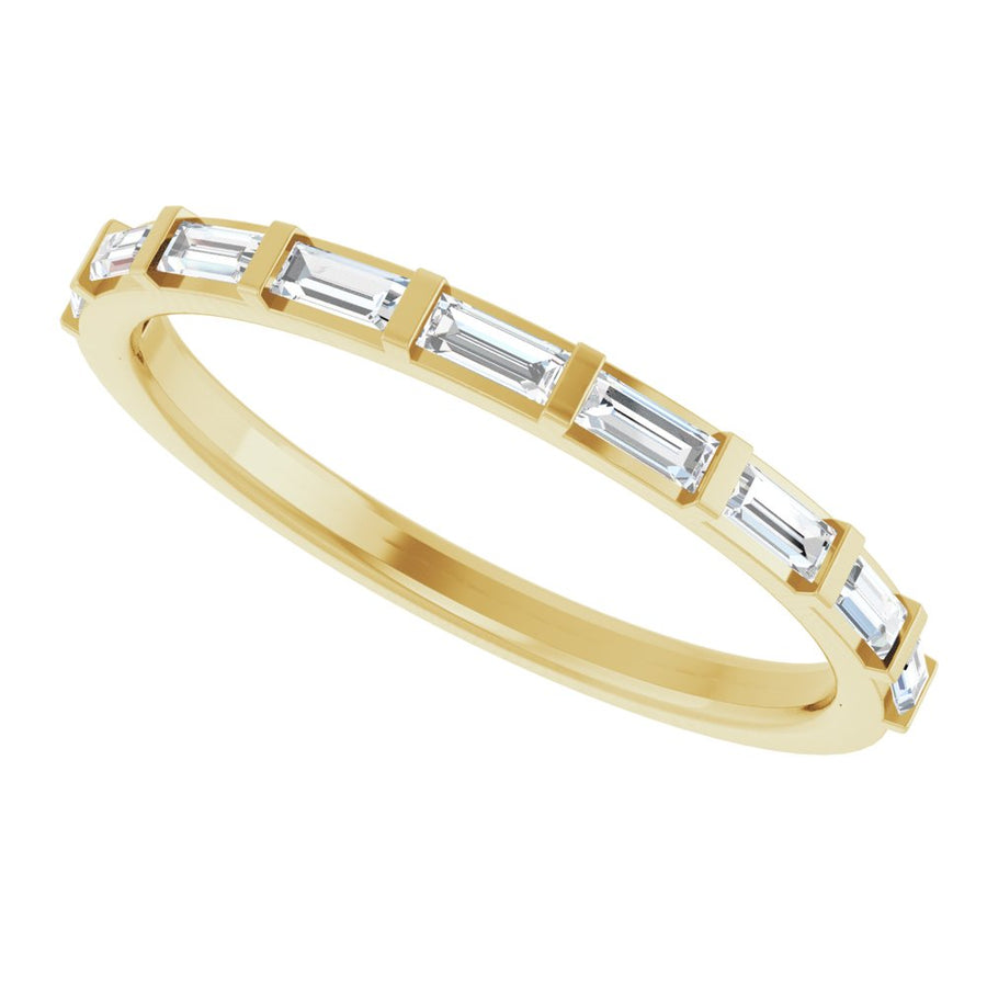 Channel-Set Baguette Diamond Anniversary Band – 14K Solid Gold (1/4 CTW)
