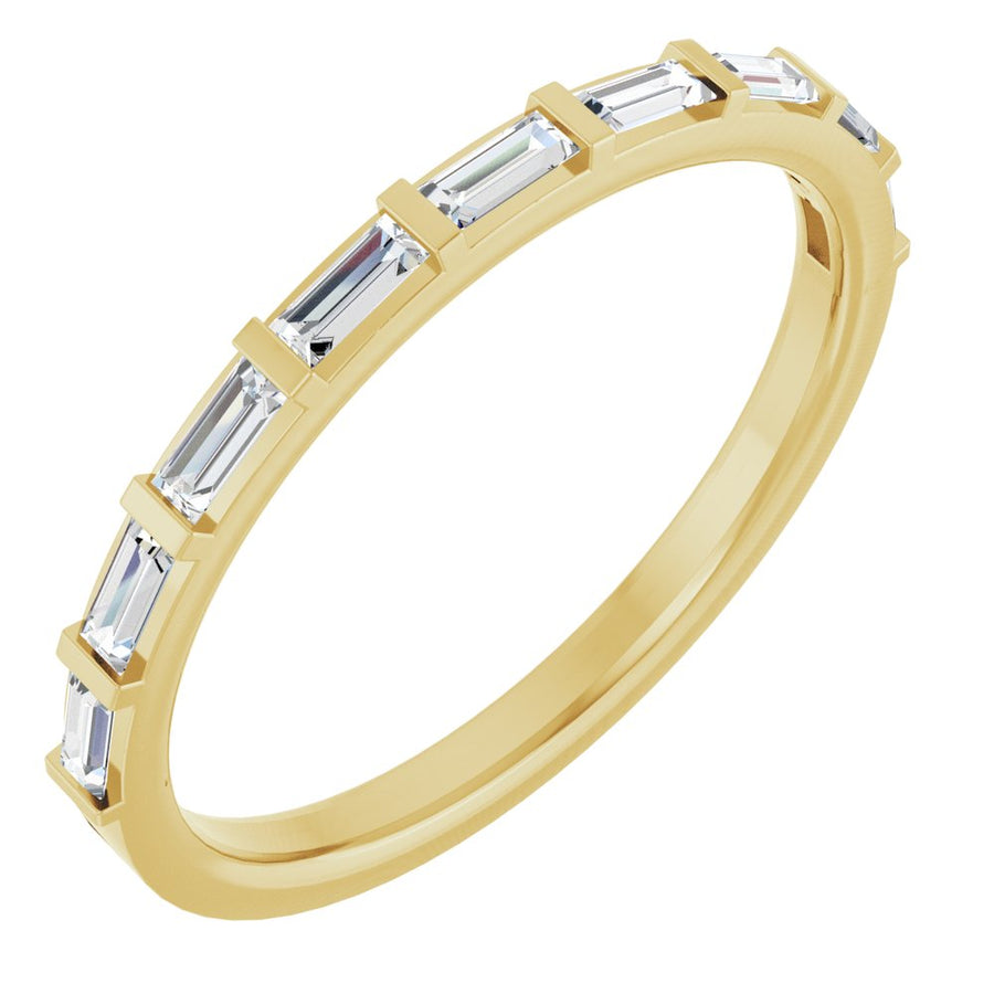 Channel-Set Baguette Diamond Anniversary Band – 14K Solid Gold (1/4 CTW)