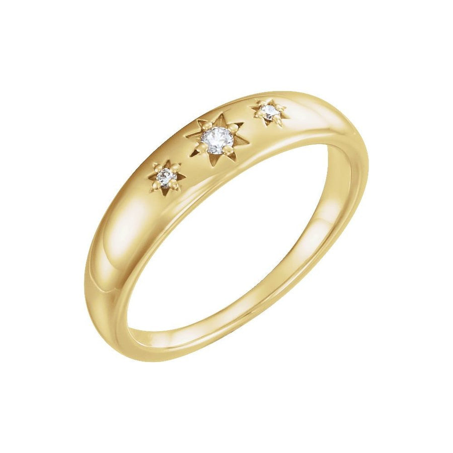 Natural Diamond Star Ring – 14K Gold + .05 CTW