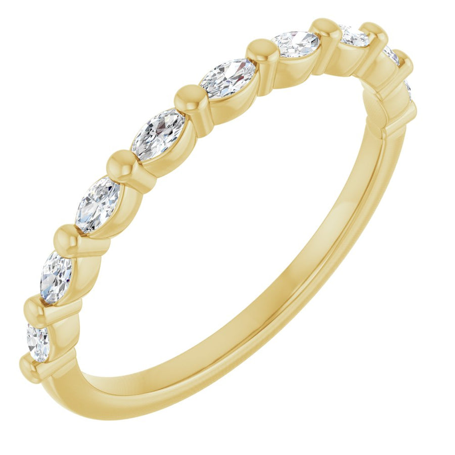 Marquise Diamond Anniversary Band 14K Solid Gold (1/5CTW)