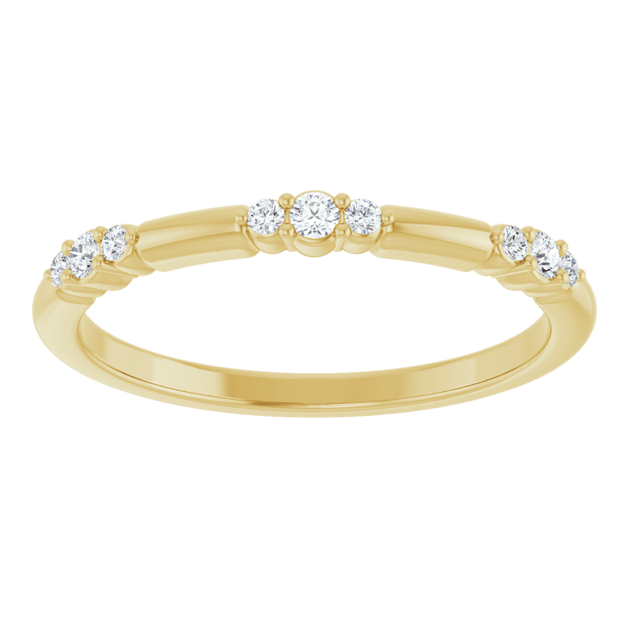 Accented Contour Wedding Band – 14K White Gold