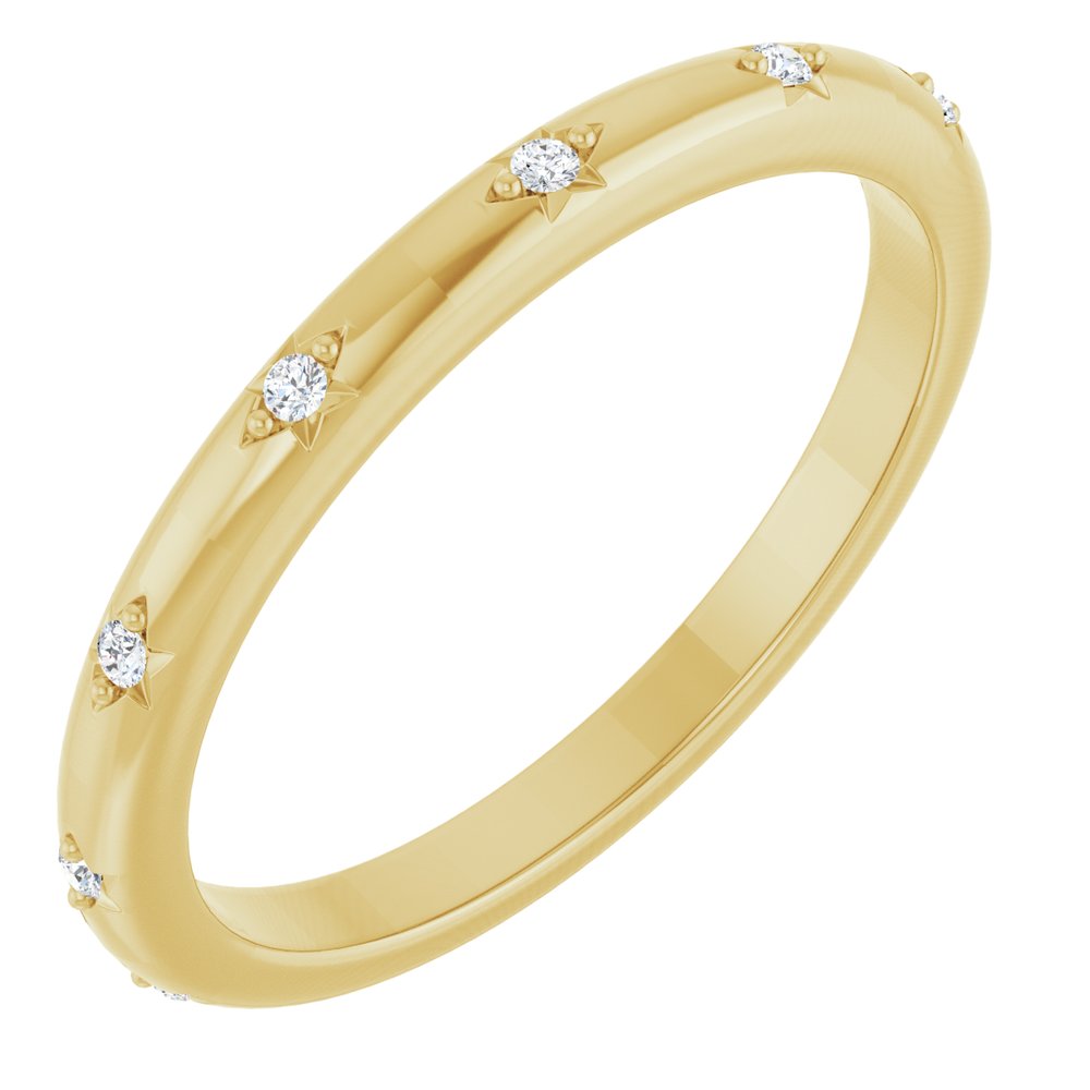 Celestial Diamond Eternity Band – 14K Solid Gold (0.05 CTW)