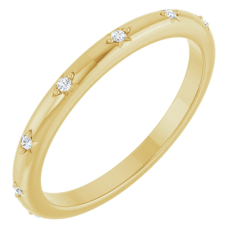 Celestial Diamond Eternity Band – 14K Solid Gold (0.05 CTW)