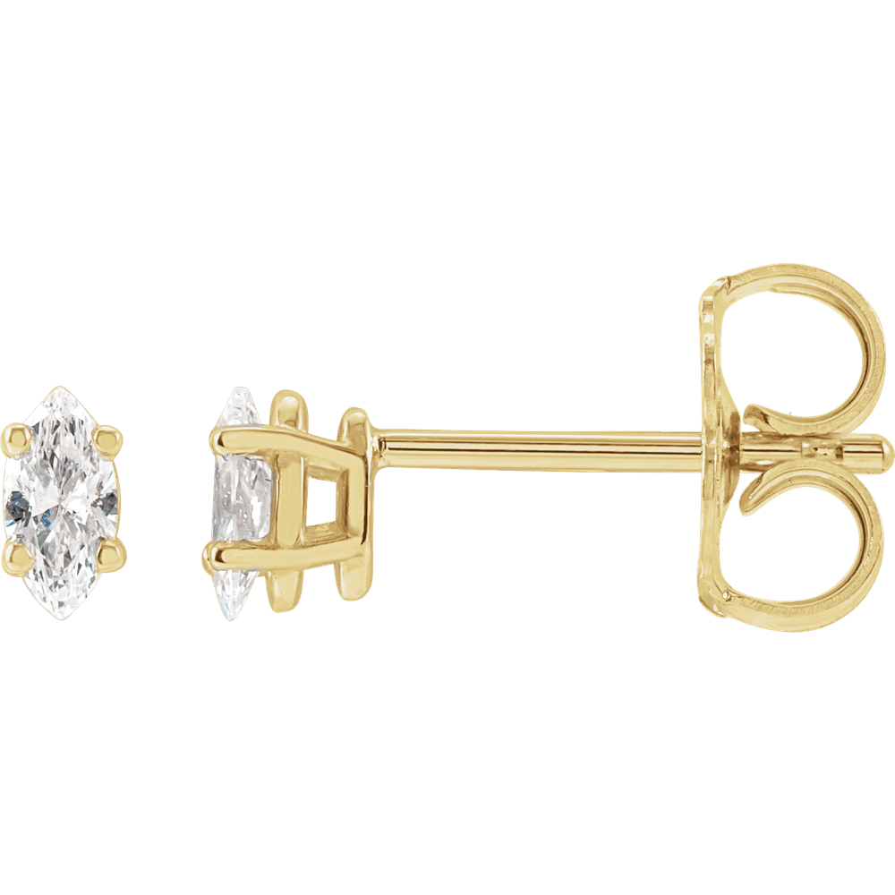 Marquise Diamond Studs (4 × 2 mm each • 0.125 CTW total)