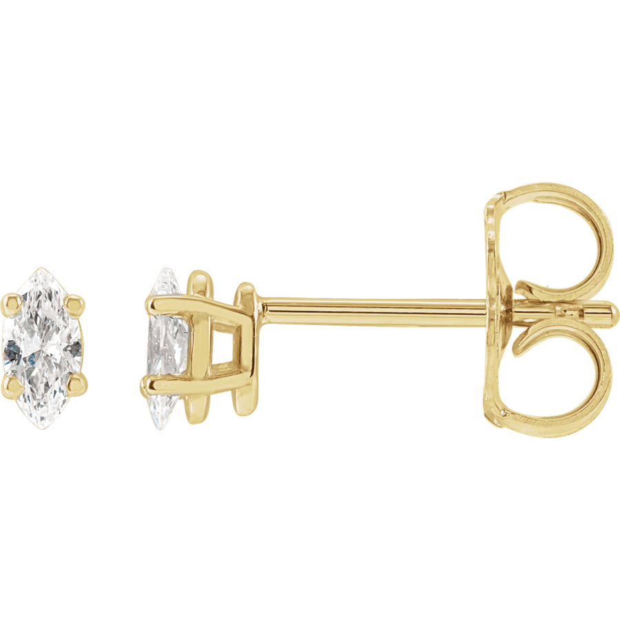 Marquise Diamond Studs (4 × 2 mm each • 0.125 CTW total)