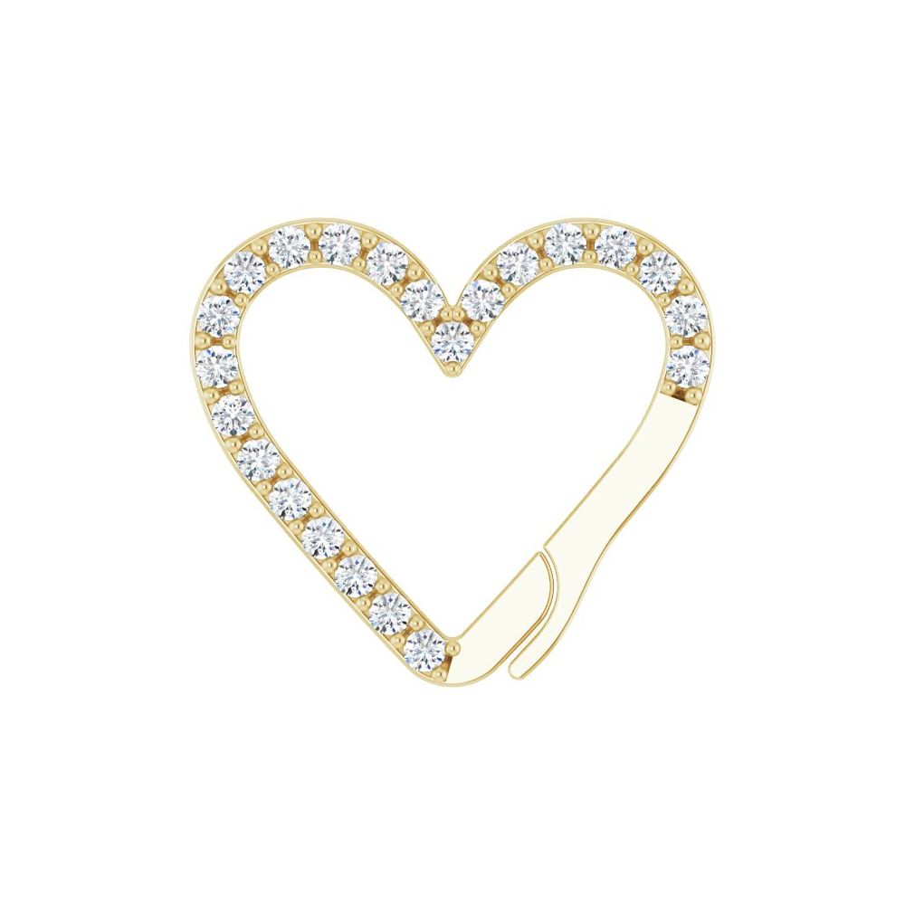 Diamond Heart Charm Bail – 10K & 14K Gold (1/6 CTW)