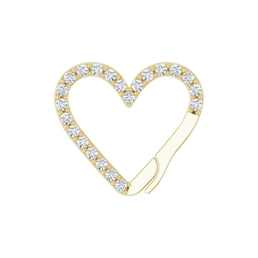 Diamond Heart Charm Bail – 10K & 14K Gold (1/6 CTW)
