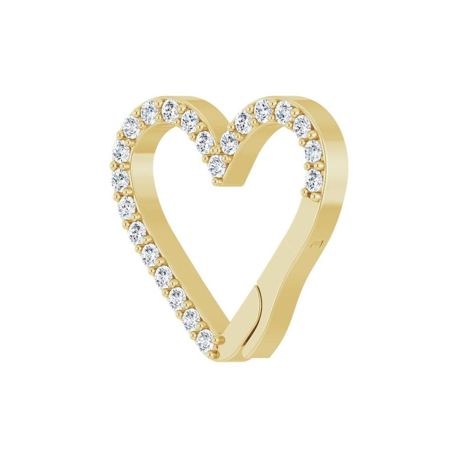 Diamond Heart Charm Bail – 10K & 14K Gold (1/6 CTW)