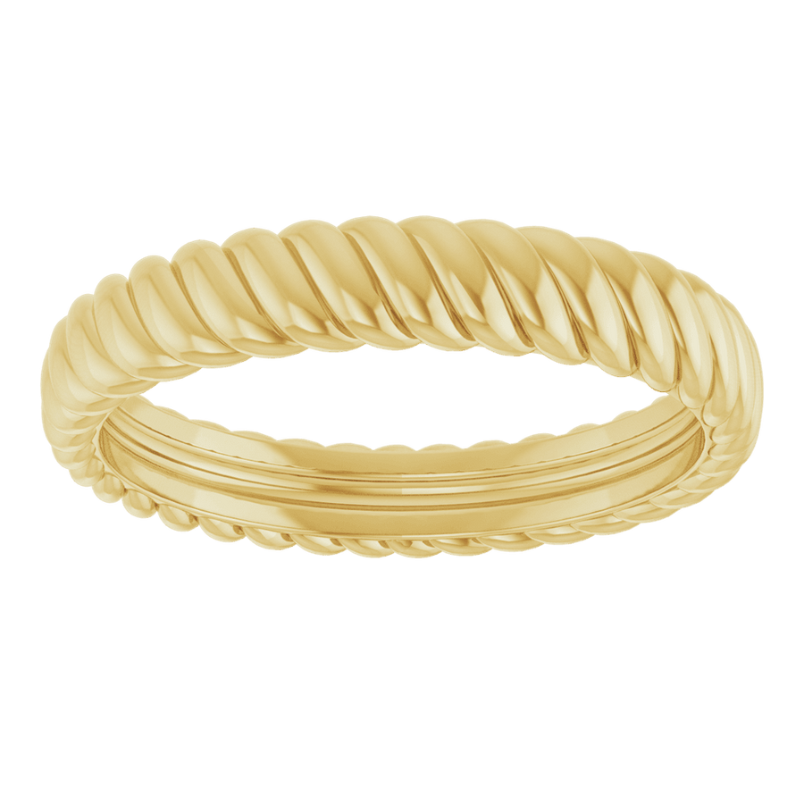 Rope Comfort-Fit Band – 3.5 mm, 14K Solid Gold