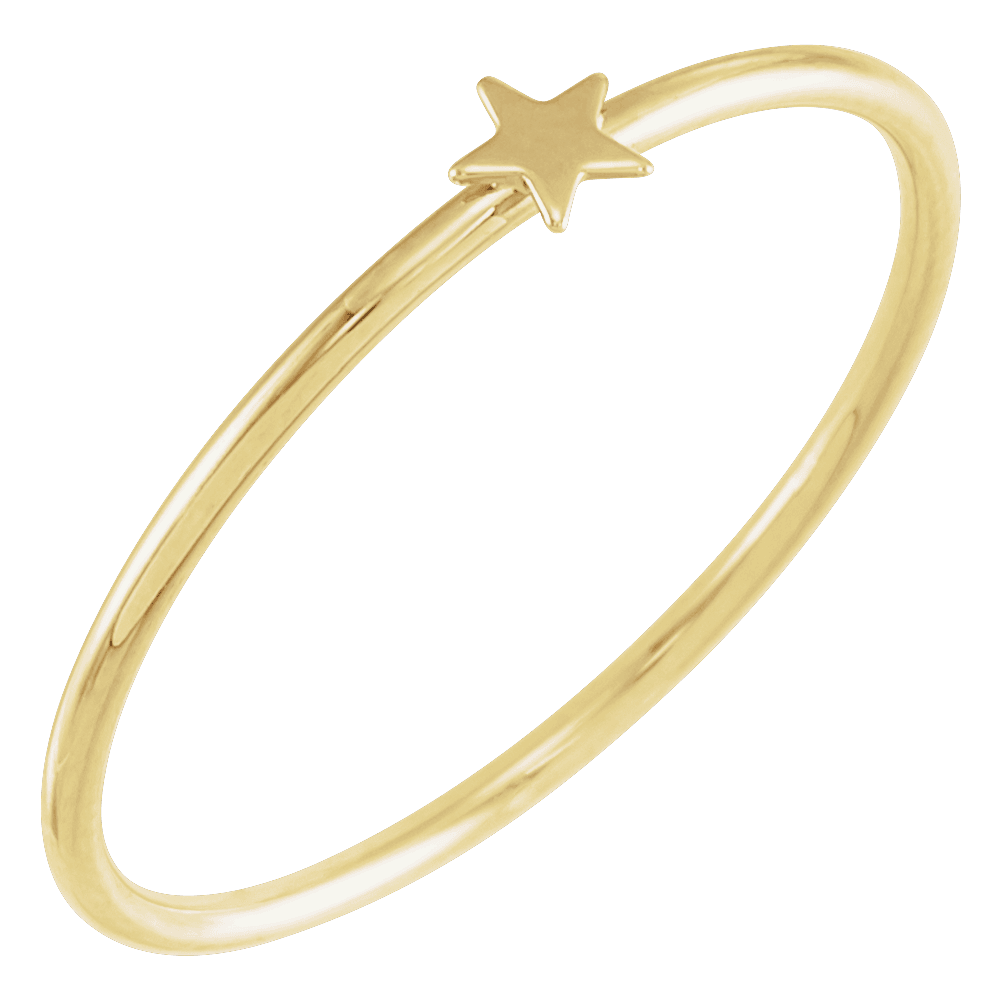 Petite Star Stackable Ring • 14K Solid Gold