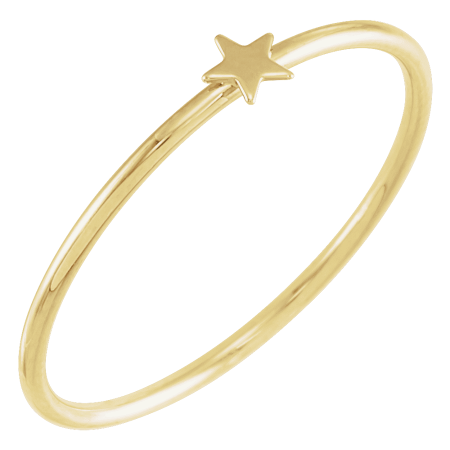 Petite Star Stackable Ring • 14K Solid Gold