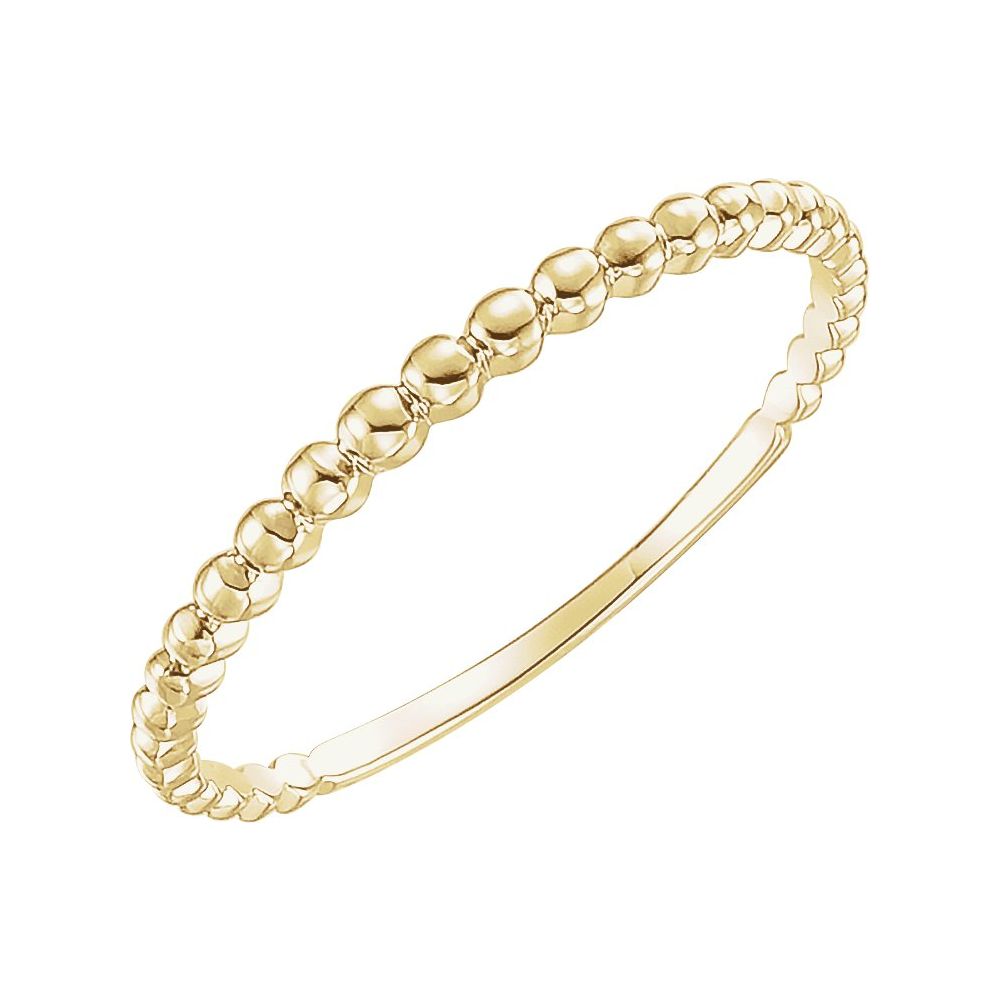 Stackable Bead Ring - 14K Solid Gold