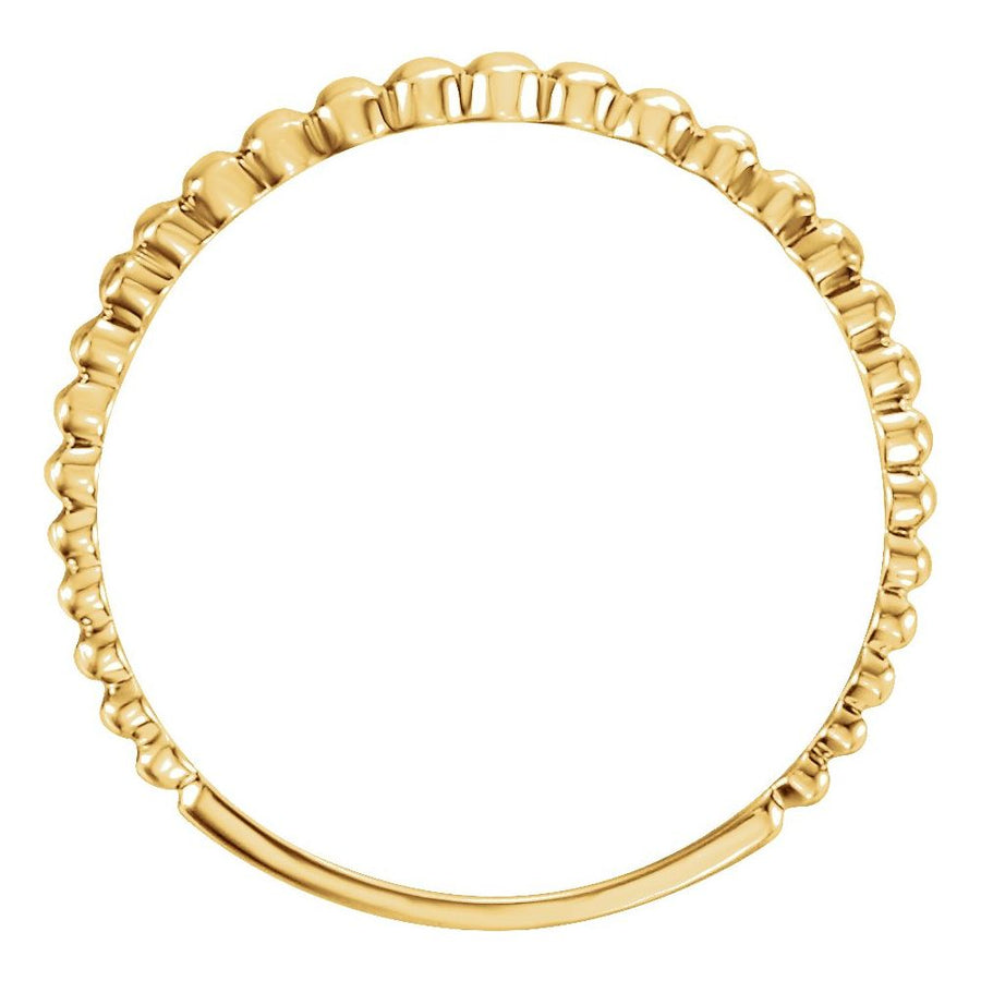 Stackable Bead Ring - 14K Solid Gold