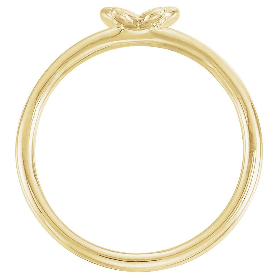 Youth Butterfly Ring 14K Solid Gold with 0.02 CTW Natural Diamonds