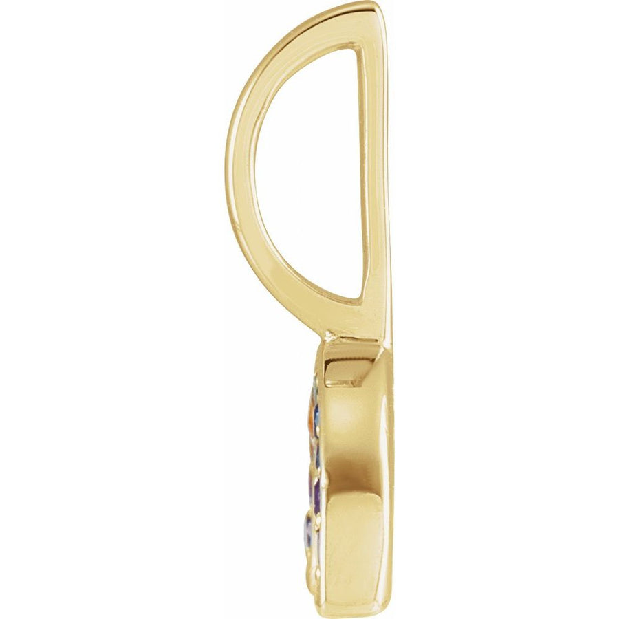 Rainbow Charm/Pendant – 14K Gold with Natural Multi-Gemstones