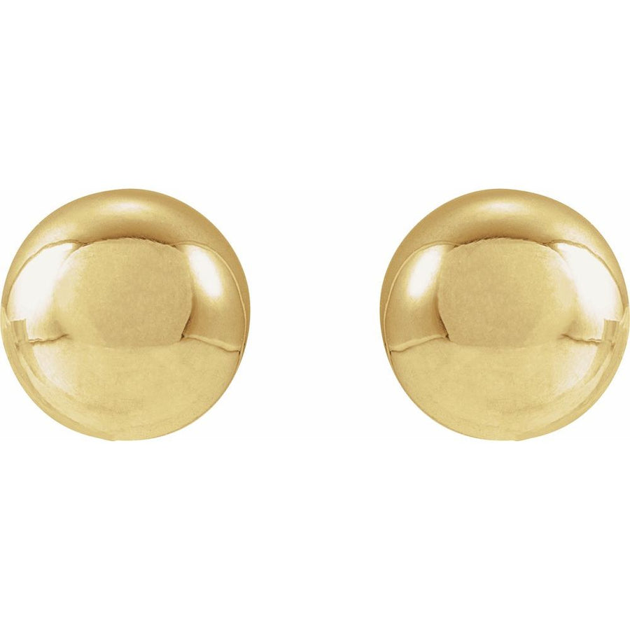 8 mm Solid Gold Ball Stud Earrings – 14K Gold