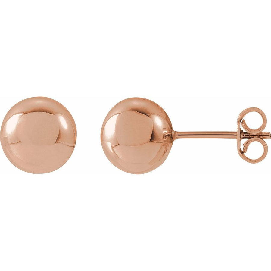 8 mm Solid Gold Ball Stud Earrings – 14K Gold