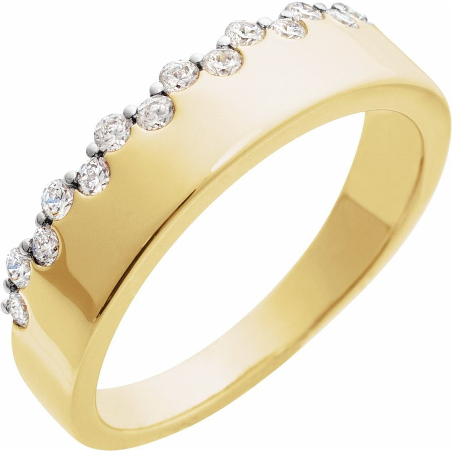 Baguette Diamond Stackable Ring 14K Solid Gold (1/3 CTW)