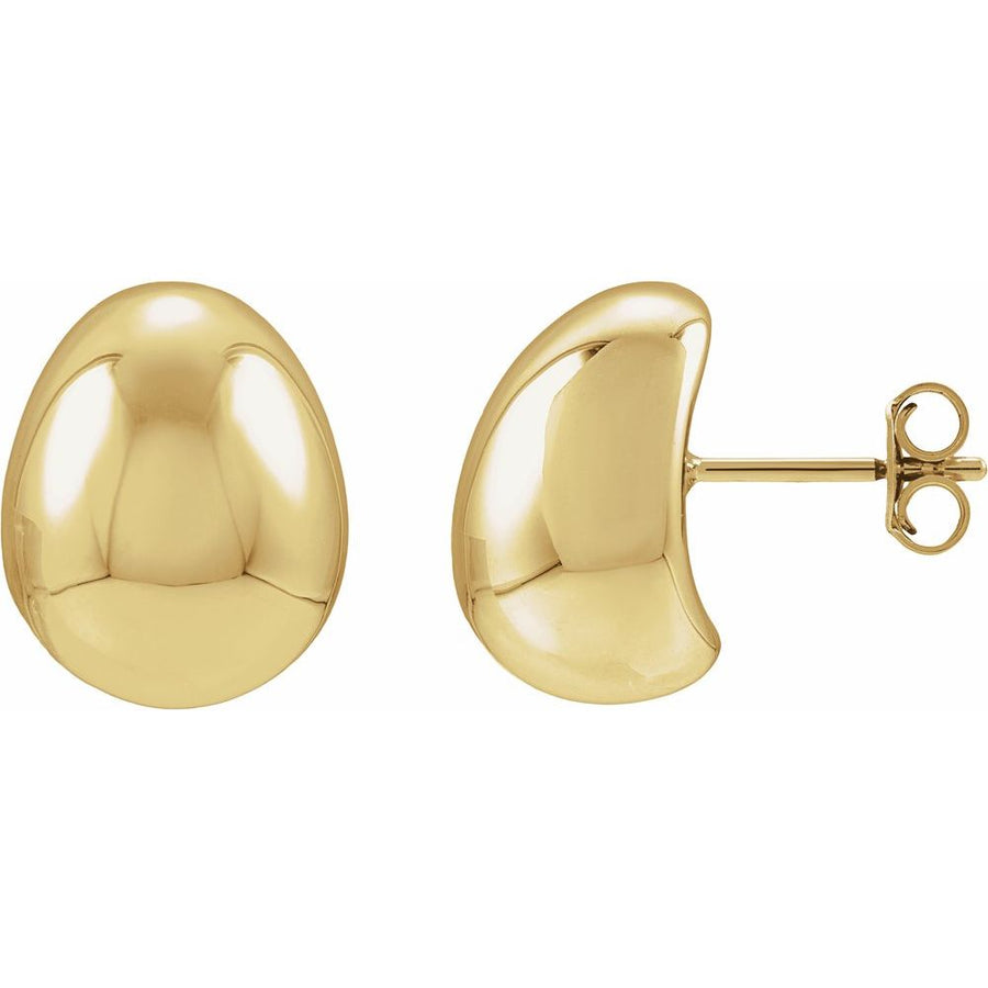 Puffed Ball Stud Earrings – 14K Yellow Gold