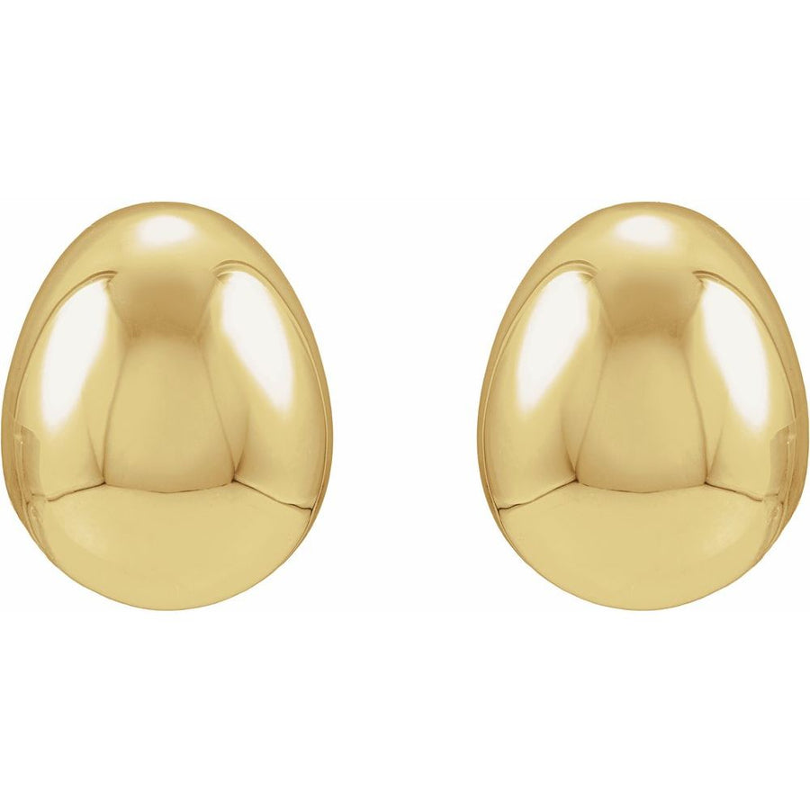 Puffed Ball Stud Earrings – 14K Yellow Gold