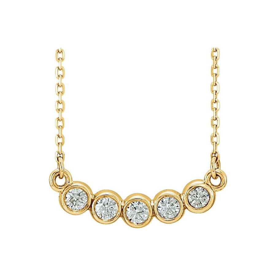 Diamond Bar Necklace – 14K Gold (1/3 CTW, 5-Stone)