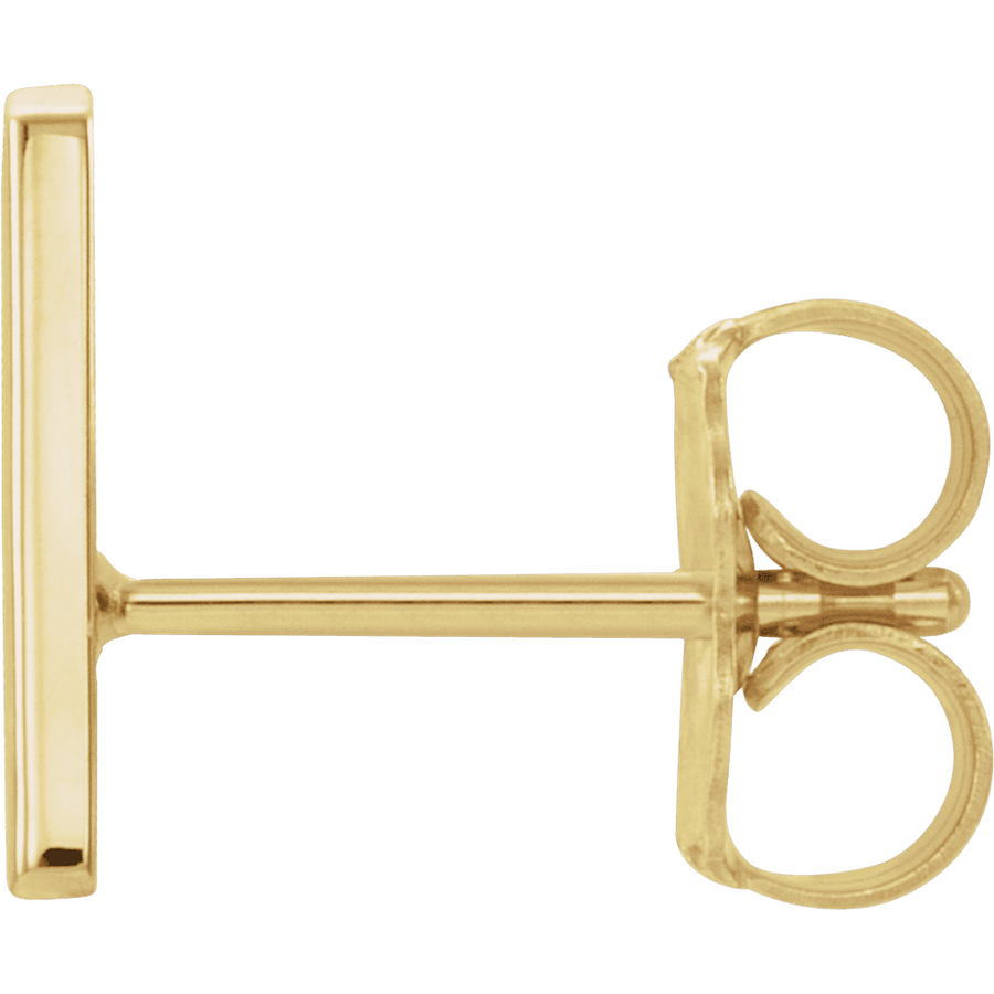 Single Initial Stud Earring – 14K Solid Gold (Mix & Match)