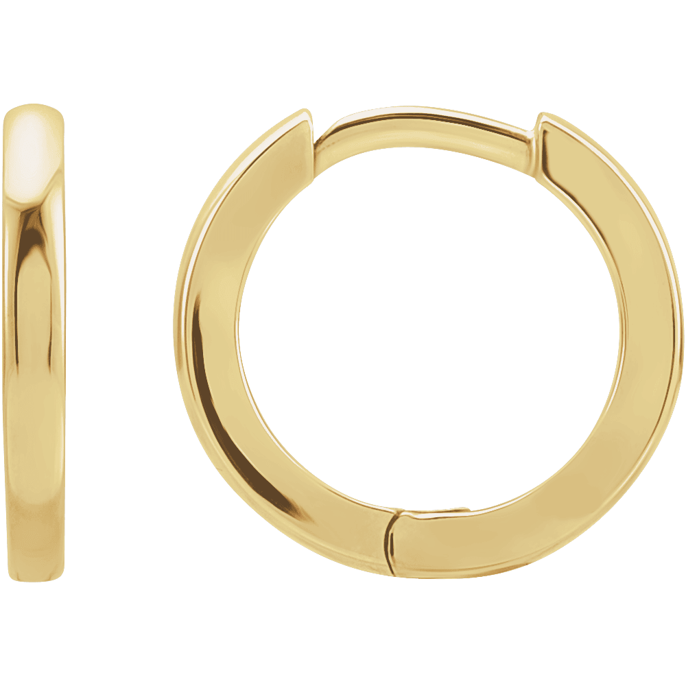 Slim Hinged Hoop Earrings (12.5 mm) – 14K Solid Gold