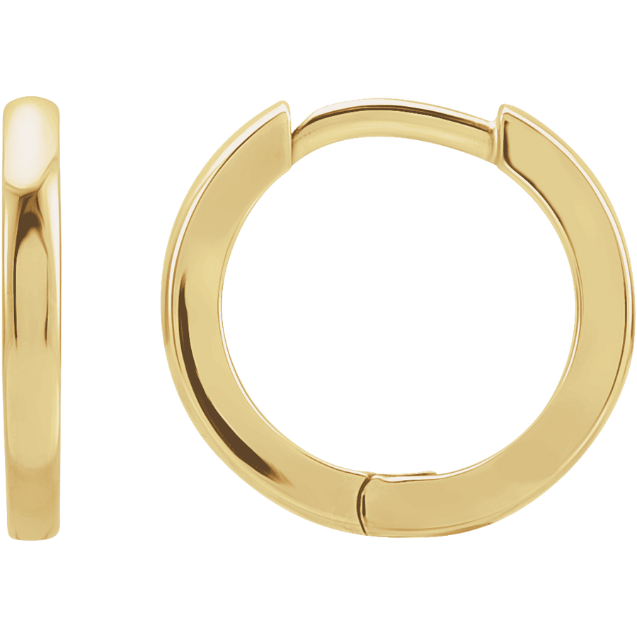 Slim Hinged Hoop Earrings (12.5 mm) – 14K Solid Gold