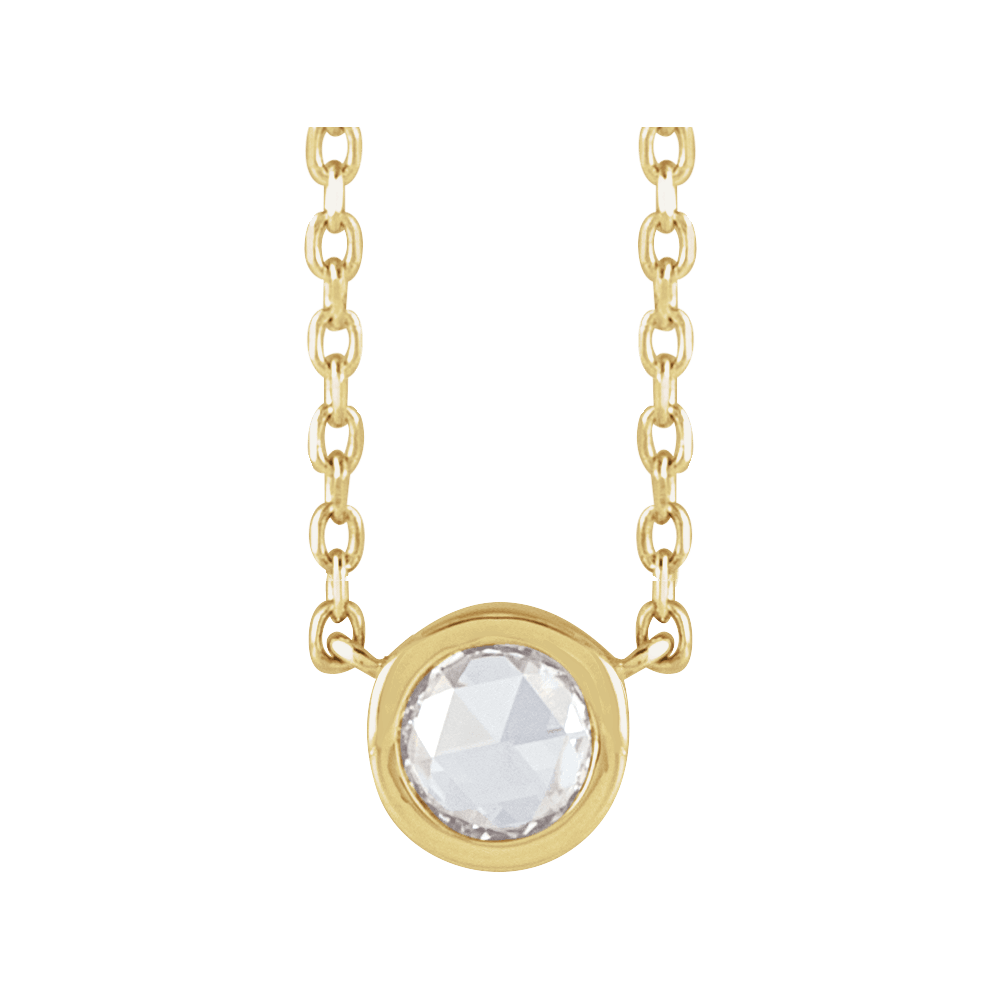 0.03 CTW Rose-Cut Diamond Bezel Necklace (18")