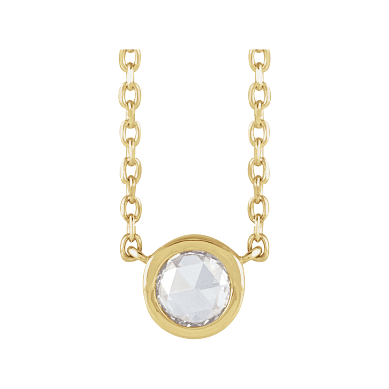 0.03 CTW Rose-Cut Diamond Bezel Necklace (18")