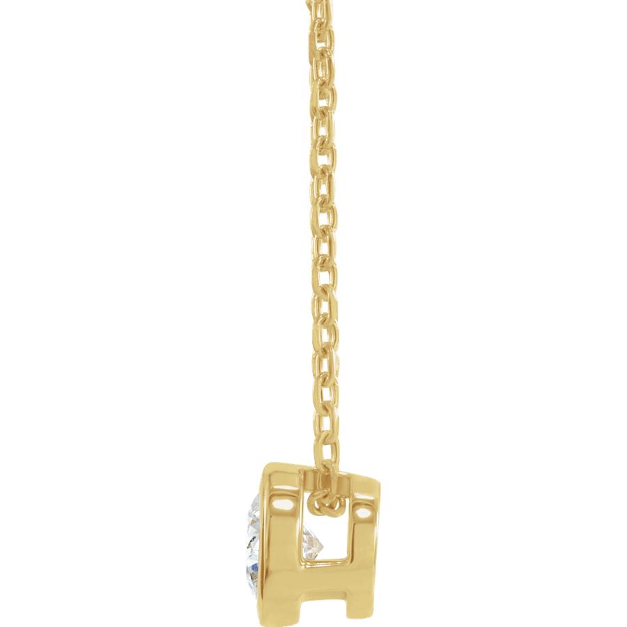 Solitaire Bezel-Set Necklace – 14K Gold + 1/4 CT Diamond