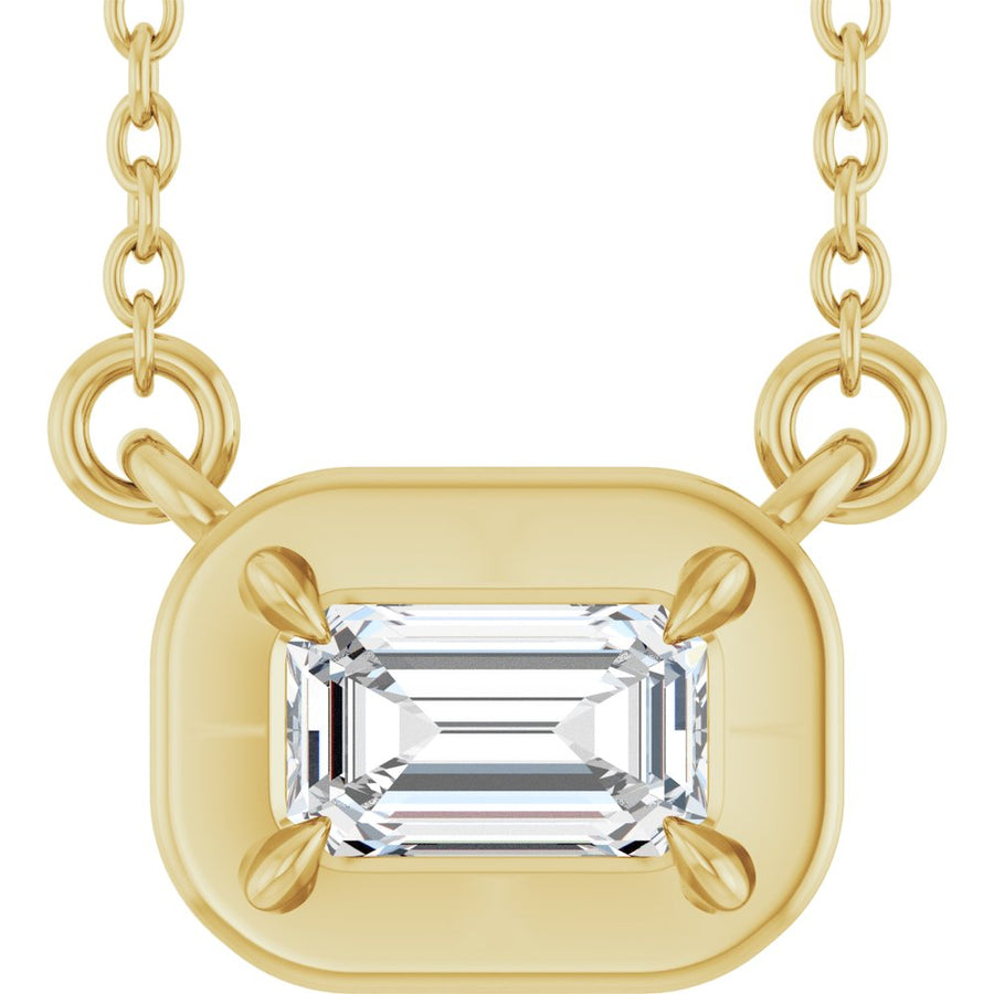 1/3 CT Emerald-Cut Diamond Necklace in 14K Gold