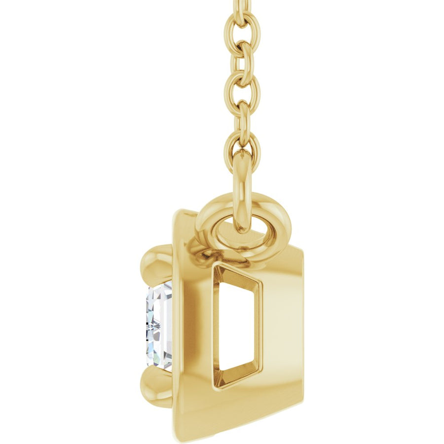1/3 CT Emerald-Cut Diamond Necklace in 14K Gold