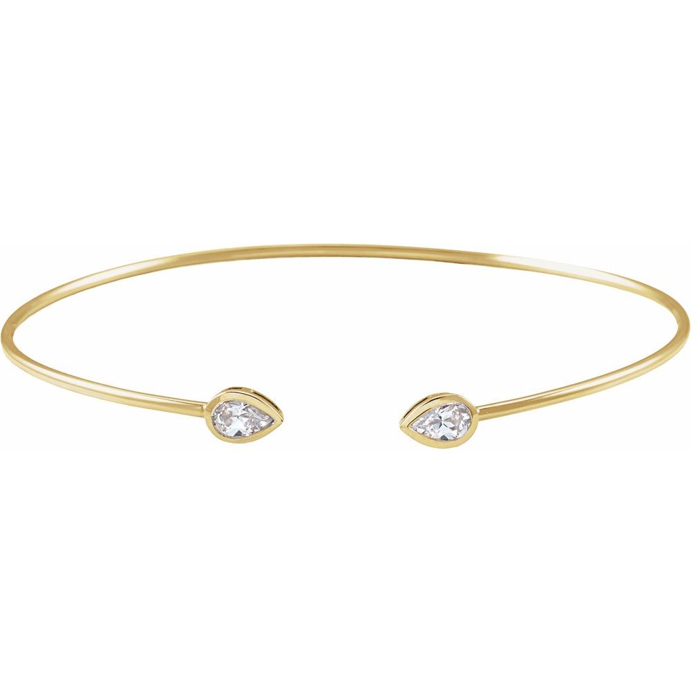 Pear Diamond Bangle Bracelet – 14K Gold + 1/2 CTW