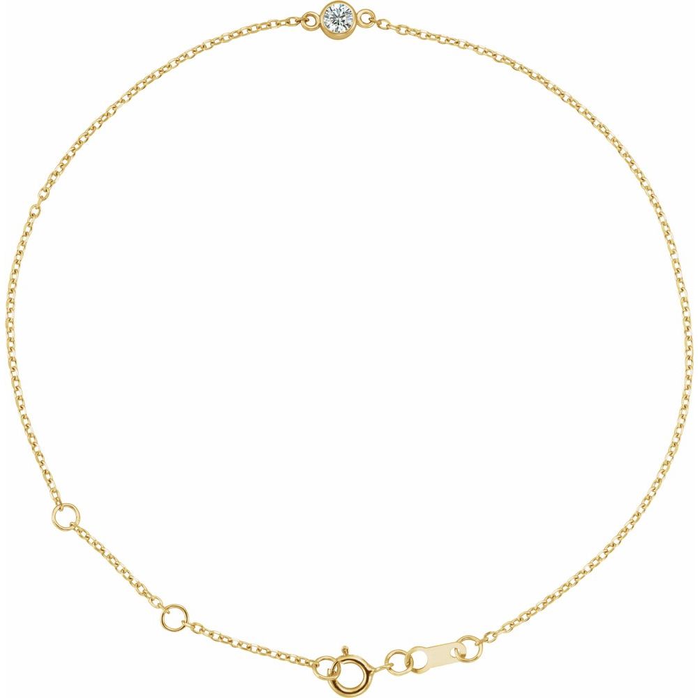 1/10 CT Bezel-Set Diamond Link Bracelet – 14K Gold