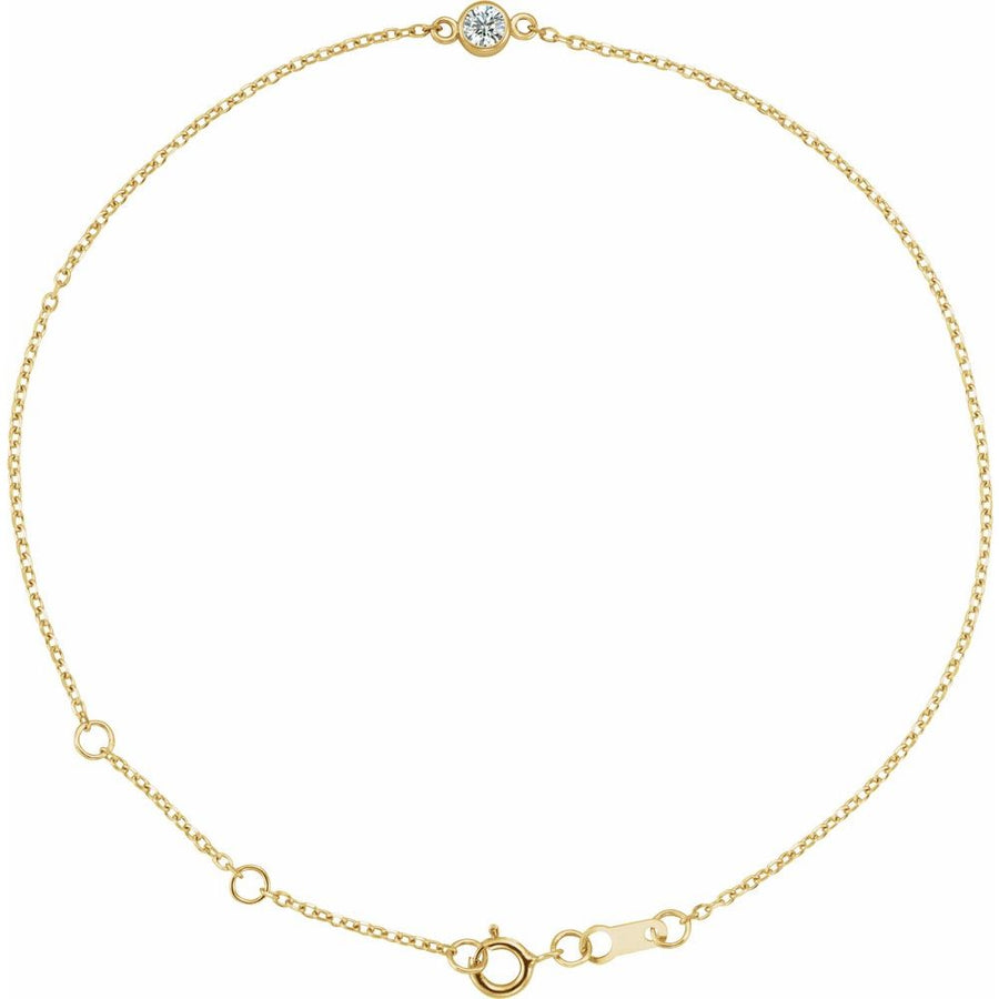 1/10 CT Bezel-Set Diamond Link Bracelet – 14K Gold