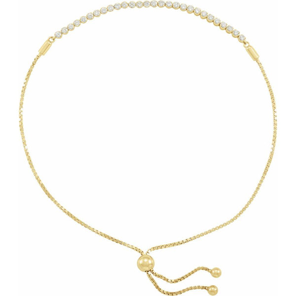 14K Gold Diamond Bolo Bracelet | 1/2 CTW Adjustable | Award-Winning Design