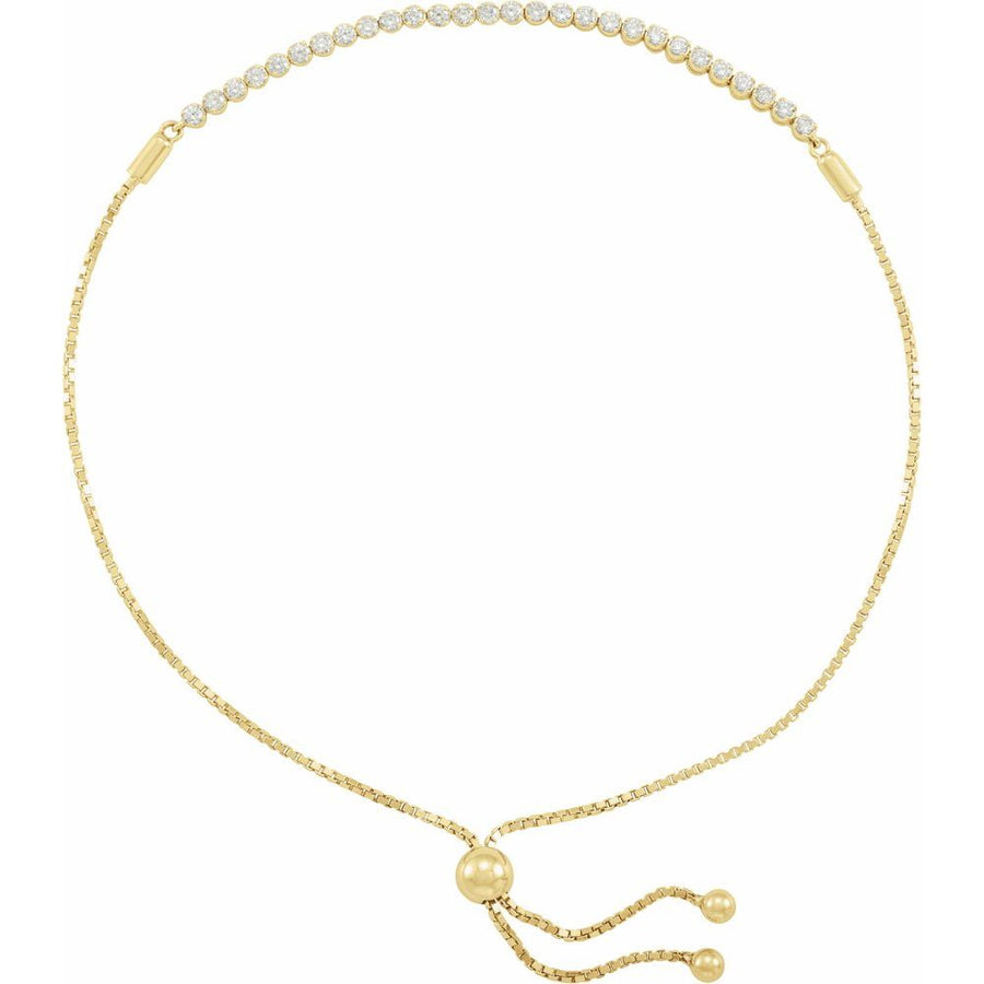 14K Gold Diamond Bolo Bracelet | 1/2 CTW Adjustable | Award-Winning Design