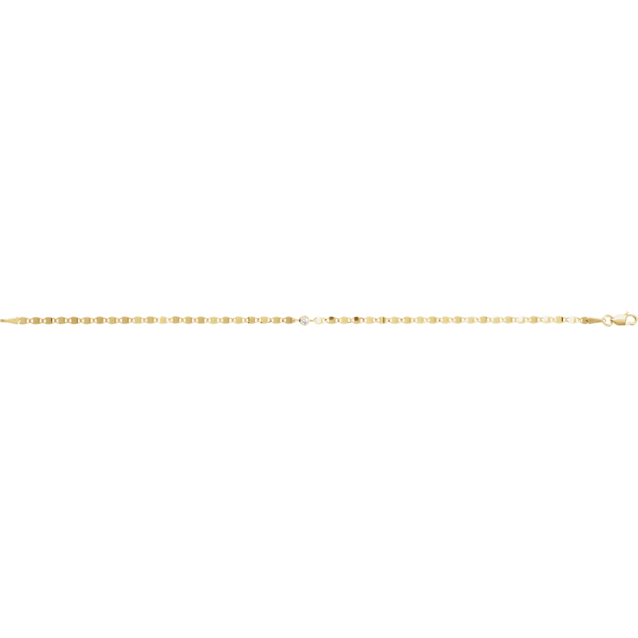 .06 CTW Diamond Bezel Link Bracelet — 14K Solid Gold