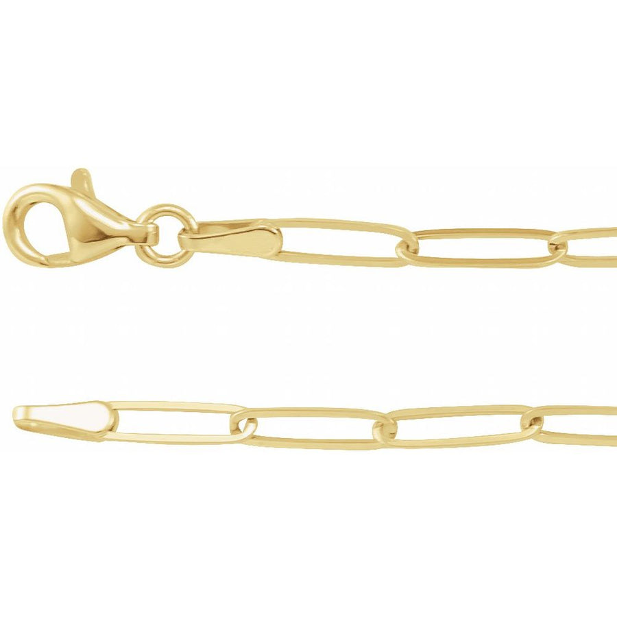 Paperclip Chain – 14K Solid Gold, 2.6mm