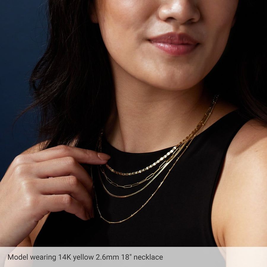 Paperclip Chain – 14K Solid Gold, 2.6mm