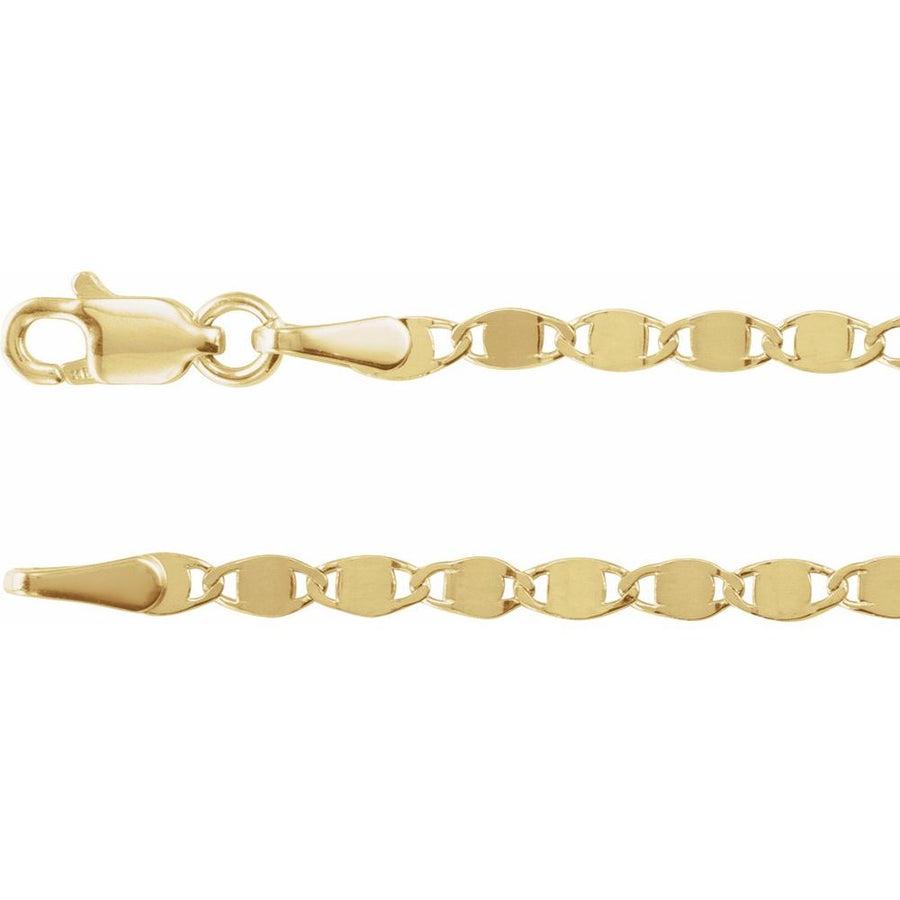 Mirror Chain – 14K Solid Yellow Gold, 2.7mm