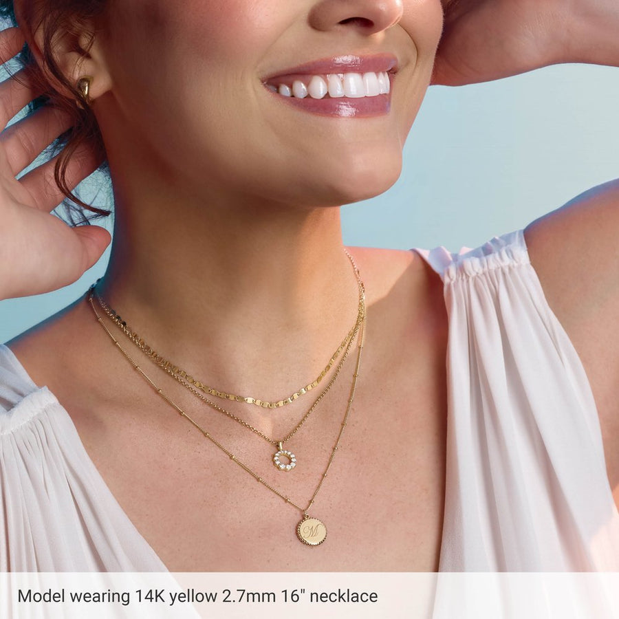 Mirror Chain – 14K Solid Yellow Gold, 2.7mm