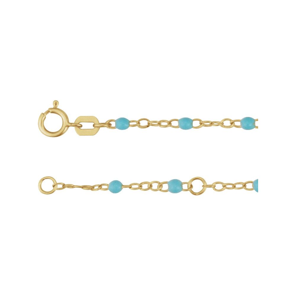 Enamel Bead Chain – 14K Yellow Gold, Adjustable