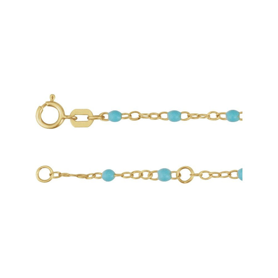 Enamel Bead Chain – 14K Yellow Gold, Adjustable