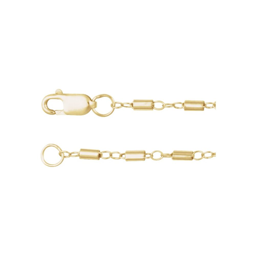 Satellite Bar Cable Chain- 14K Solid Gold