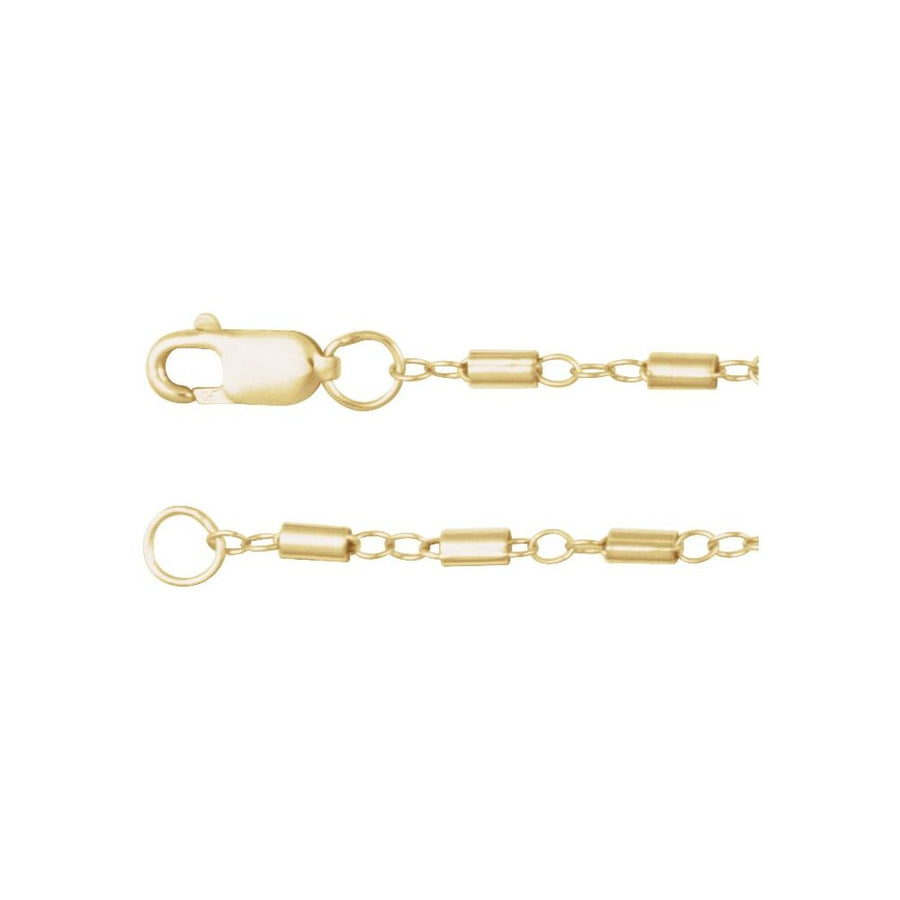 Satellite Bar Cable Chain- 14K Solid Gold