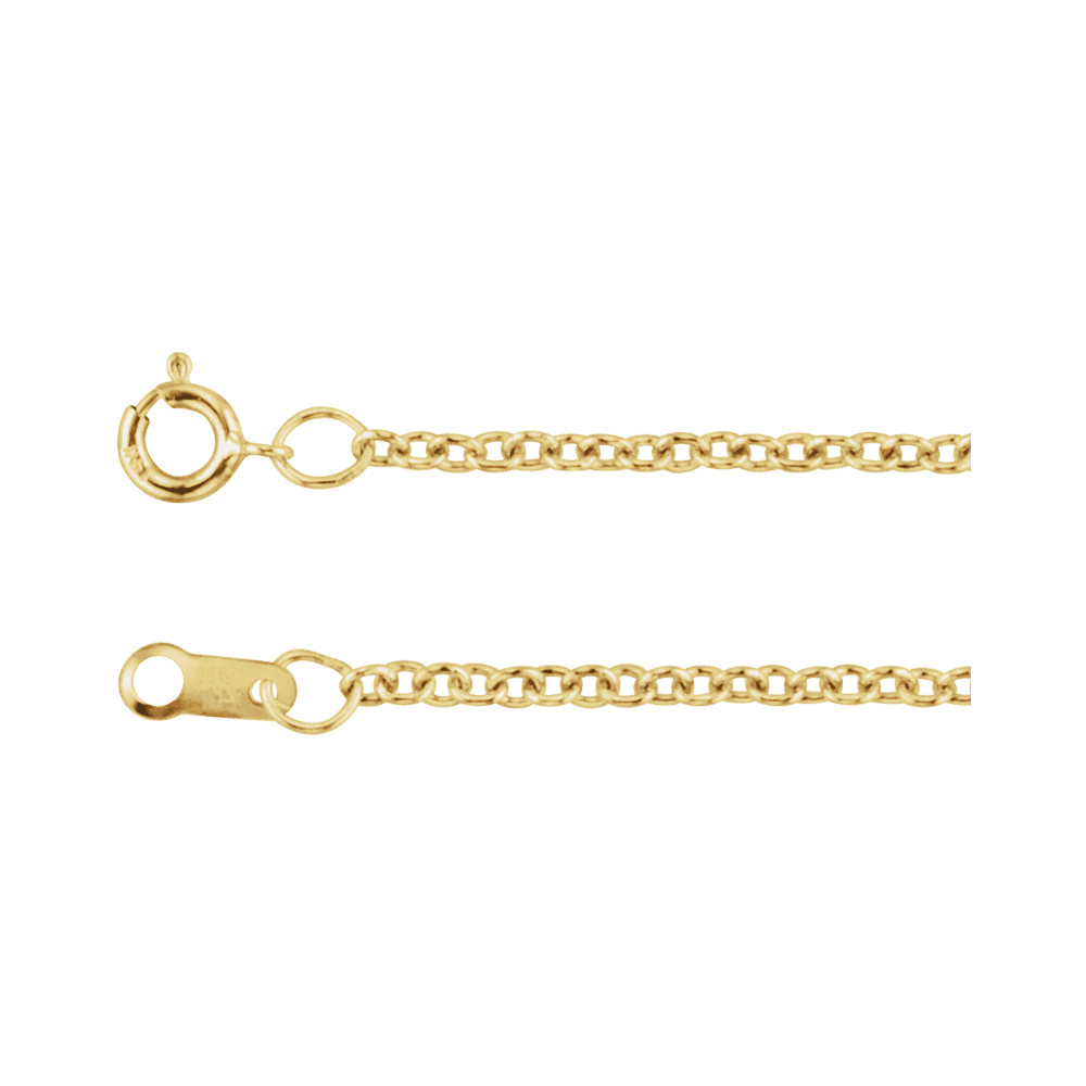 Adjustable 1.5 mm Solid Gold Cable Chain – 16–18"
